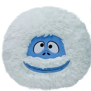Bumble Furry Pillow - White and Blue
